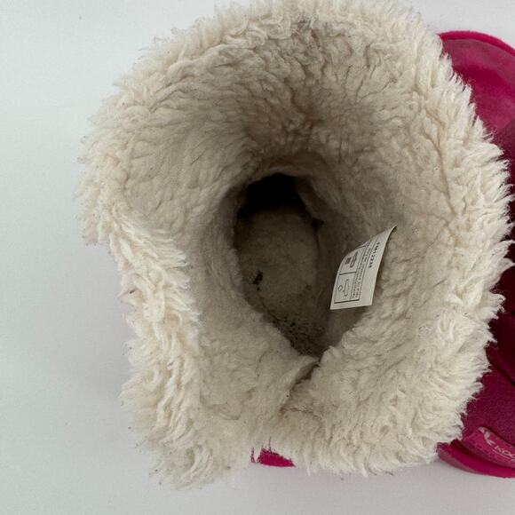 Koolaburra by UGG Girls Pink Button Short Boots Size 1 Faux Fur Lined Winter - Picture 8 of 10